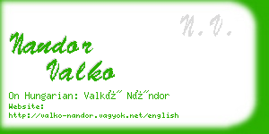 nandor valko business card